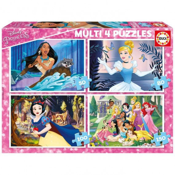 DISNEY PRINCESSES Puzzles Multi 4 En 1 Disney Princesses