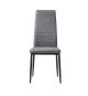 LAUREATE Lot de 6 chaises de salle a manger en métal noir - Tissu gris chiné - Contemporain - L 44 x P 43 cm