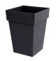 EDA Pot de fleur mi-haut carré Toscane - 39 x 39 x H 53 cm - 51 L - Gris anthracite