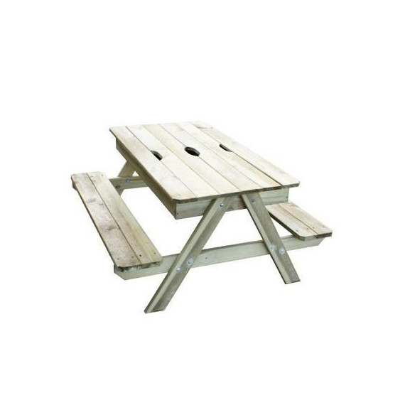 TRIGANO Table Pic nic en bois Enfant avec bac a sable intégré
