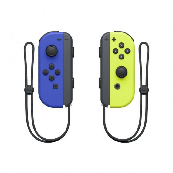 Paire de manettes Joy-Con gauche bleue et droite jaune néon