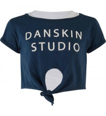 DANSKIN T-shirt double Elize - Enfant fille - Gris clair et bleu