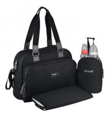 Baby on board- sac a langer - sac urban classic black - 2 compartiments a large ouverture zippée - 7 poches - sac repas - tap…