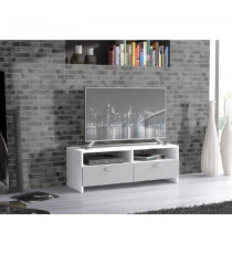 FINLANDEK Meuble TV HELPPO 95cm blanc et gris