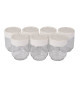 MOULINEX A14A03  -  7 pots verre couvercle blanc avec dateur pour yaourtieres Yogurta & Yogurteo