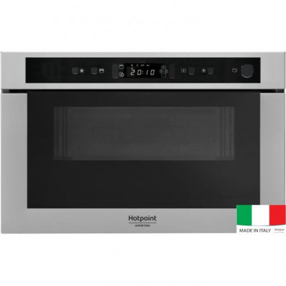 WHIRLPOOL MH 400 IX - Micro-ondes combiné encastrable inox anti-trace - 22L - 750 W - Grill 700 W