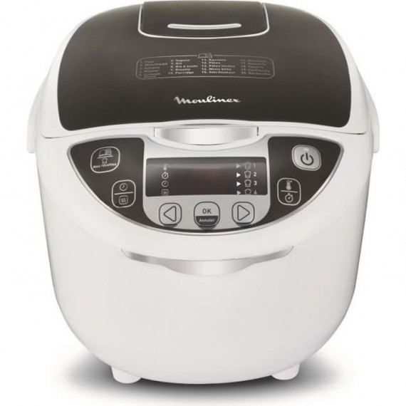 MOULINEX MK708E10 Multicuiseur électrique 15 en 1 - 750W - Blanc/Gris