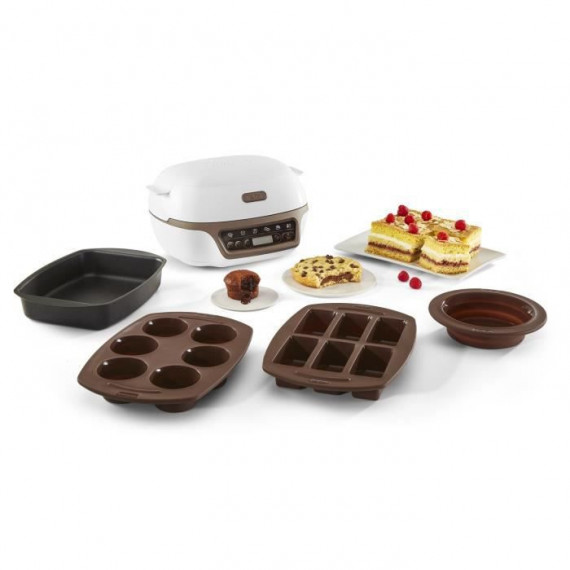 TEFAL Cake Factory +  KD802112 Machine intelligente a gâteau - Blanc / marron métallisé