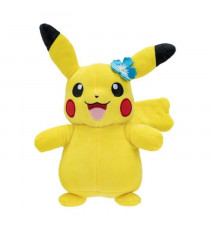 Peluche Pikachu BANDAI - Pokémon - 20 cm - Avec une fleur ou un chapeau - Modele aléatoire
