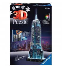 Puzzle 3D Empire State Building illuminé - Ravensburger - Monument 216 pieces - sans colle - avec LEDS couleur - Des 10 ans
