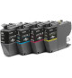 4 Cartouches d'encre LC421XLVAL - BROTHER - Noir, Cyan, Magenta et Jaune 500 pages - Pour DCP-J1050DW, MFC-J1010DW et DCP-J11…