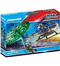 PLAYMOBIL - 70569 - City Action - Hélicoptere de police et parachutiste