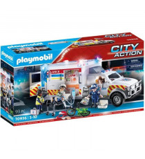PLAYMOBIL - 70936 - City Action Les Secouristes - Ambulance avec secouristes et blessé