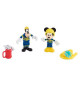 Mickey, 2 figurines articulées 7,5 cm avec accessoires, Theme Pompier, Jouet pour enfants des 3 ans, MCC044