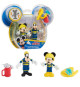 Mickey, 2 figurines articulées 7,5 cm avec accessoires, Theme Pompier, Jouet pour enfants des 3 ans, MCC044