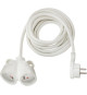 BRENNENSTUHL 1161821223 Rallonge électrique 3m avec fiche plate et prise double (IP20, type de câble H05VV-F 3G1,5), Blanc