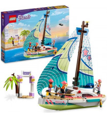 LEGO 41716 Friends L'Aventure en Mer de Stéphanie, Jouet de Bateau et Drone, Voyage avec Mini-poupées, Enfants Des 7 Ans
