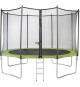 KANGUI Trampoline TWIN Ø 360cm - Vert - avec filet, échelle, couverture de protection