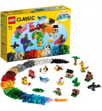 LEGO 4+ Classic 11015 Briques créatives « Autour du monde » Jeu de Construction avec 15 Figurines d'animaux