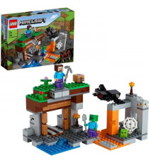 LEGO Minecraft 21166 La Mine Abandonnée, Jouet avec Grotte de Zombies, et Figurine Steve