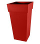 EDA Pot de fleurs XXL  Toscane  - Carré - 43,3 x 43,3 x H 80 cm - 98 L - Rouge rubis