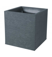 EDA Pot carré Graphit - 39 x 39 x 43 cm - 35 L - Gris anthracite