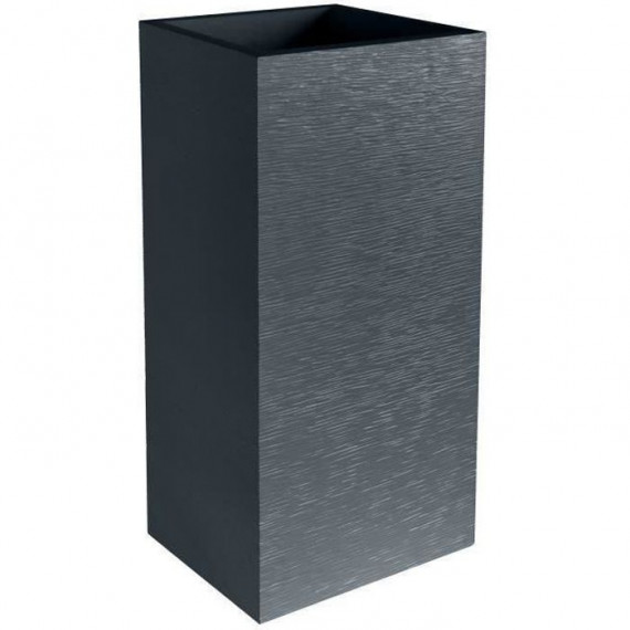 EDA Pot de fleurs haut carré Graphit - 39,5 x 39,5 x H 80 cm - 31 L - Gris anthracite