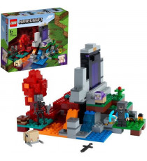 LEGO 21172 Minecraft Le portail en ruine Jouet pour Fille et Garçon de 8 ans avec Figurines de Steve et Wither Squelette