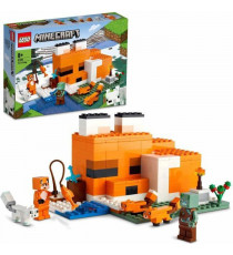 LEGO 21178 Minecraft Le Refuge du Renard, Jouet de Construction Maison, Enfants des 8 ans, Set avec Figurines Zombie, Animaux
