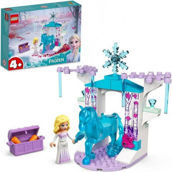LEGO 43209 Disney Elsa Et L'Écurie De Glace De Nokk, Jouet de la Reine des Neiges a Construire, avec Mini-Poupées et Cheval