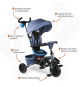 MONDO Tricycle évolutif convertible et pliable avec siege rotatif - On & Go Moovi Explore - Bleu - 12 mois et plus