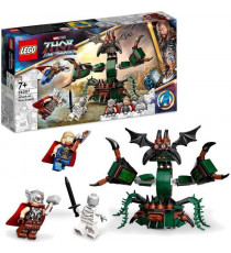 LEGO 76207 Marvel Attaque sur le Nouvel Asgard, avec Figurines de Thor des Avengers et son Marteau, pour Enfants de 7 Ans et …