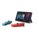 Console Nintendo Switch avec un Joy-Con rouge néon et un Joy-Con bleu néon