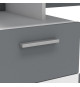 Bureau droit - Blanc et gris - Contemporain - L 121,5 x H 109,7 x P 55,1 cm - 1 porte 1 tiroir - PLATON