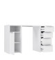 BILBAO Bureau 1 porte 4 tiroirs - Décor papier blanc - L 125 x P 50 x H 75 cm