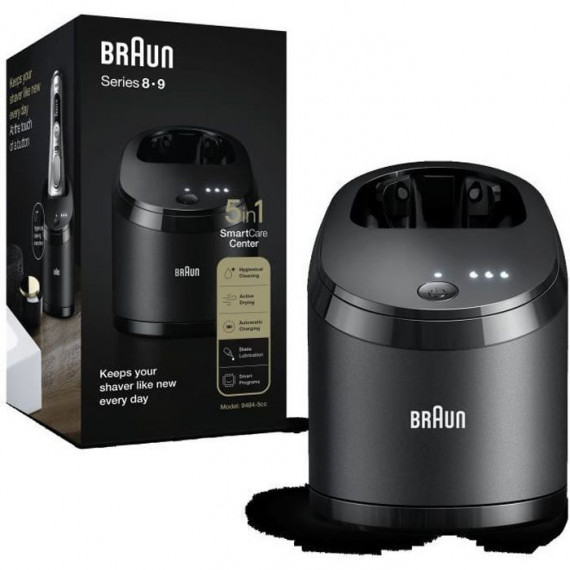 Braun Centre SmartCare 5-en-1, Noir, Recharge, Nettoyage, Compatible Avec Les Series 9 Et 8, Cartouches Clean & Renew