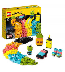 LEGO Classic 11027 L'Amusement Créatif Fluo, Jouet Briques, avec Voiture et Alien