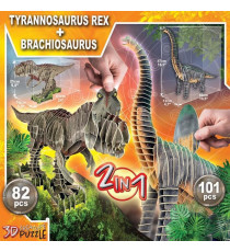 2 IN 1 T-REX + BRACHIOSAURUS 3D CREATURE PUZZLE