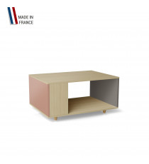 Table basse LIGATIO Chêne Clair - Abricot - Cubanite