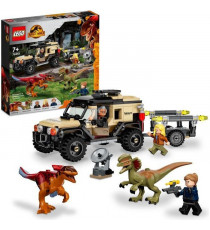 LEGO 76951 Jurassic World Le Transport du Pyroraptor et du Dilophosaurus, Dinosaures avec Buggy Tout-Terrain, des 7 Ans