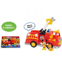 Mickey, Camion de Pompier , avec fonctions sonores et lumineuses, 2 figurines incluses, Jouet pour enfants des 3 ans, MCC00