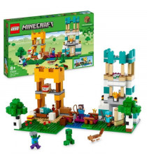 LEGO Minecraft 21249 La Boîte de Construction 4.0, Jouets 2-en-1 avec Figurines Steve, Creeper et Zombie