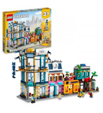 LEGO Creator 31141 La Grand-rue, Jouet de Construction avec Gratte-Ciel et Rue de Marché, Idée Cadeau