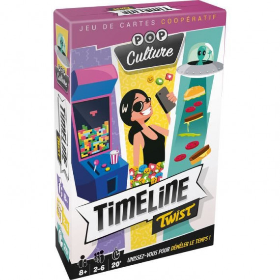 Timeline Twist Pop Culture|Asmodee - Jeu de cartes coopératif - 2 a 6 joueurs - a partir de 8 ans