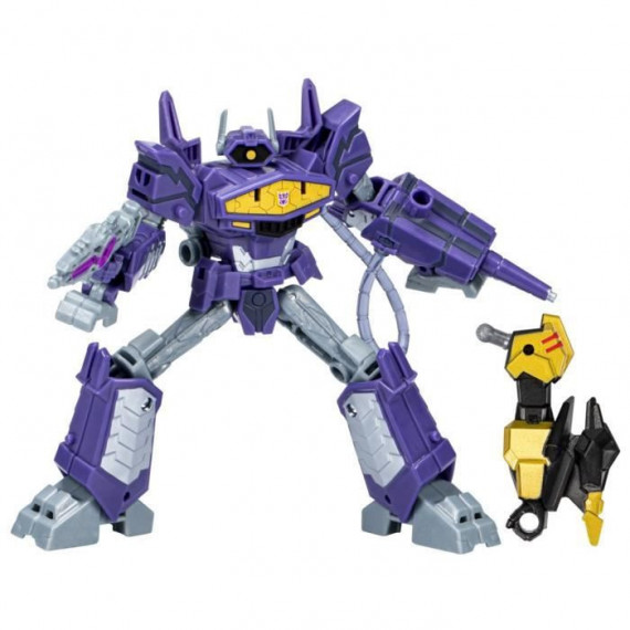 Transformers EarthSpark, figurine Shockwave classe Deluxe de 12,5 cm, jouet robot pour enfants, a partir de 6 ans