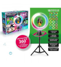 STUDIO CREATOR - Kit de création vidéo avec rotation 360° et anneau lumineux LED multicolore - INF 028 - Canal Toys