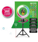 STUDIO CREATOR - Kit de création vidéo avec rotation 360° et anneau lumineux LED multicolore - INF 028 - Canal Toys