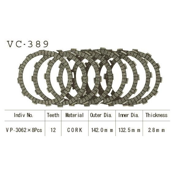Kit Disques d'Embrayage Garnis Cross Rm 125 1992/2003
