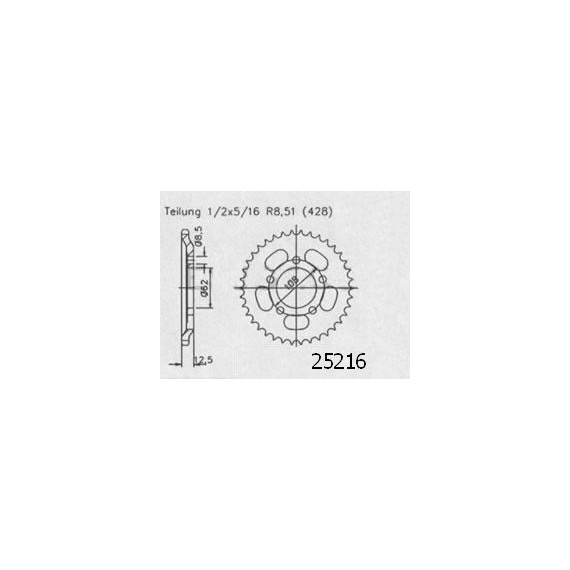 Couronne Mz 125 Route 2000-2002 - 428 - 49 Dents - Similaire JTR5216