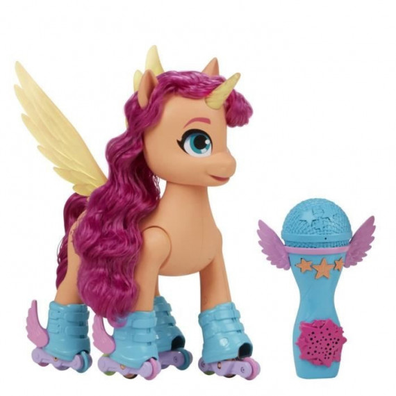 My Little Pony Sunny Starscout chante en rollers, jouet 22,5 cm télécommande, 50 réactions, lumieres et musique